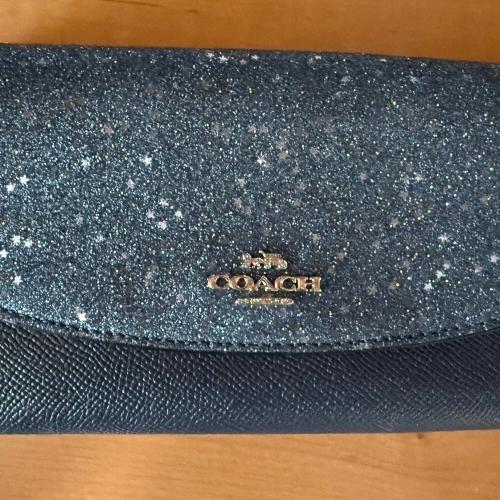 Authentic Coach Star Glitter Slim Envelope Wallet